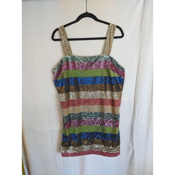 NWT Anthropologie Shimmer Striped Mini Dress 18W Plus Size - Picture 8 of 12
